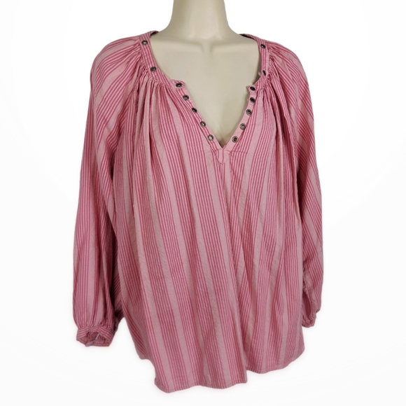 aerie Tops - AERIE Grommet Detail Oversized Cotton Beachy Top Sz S